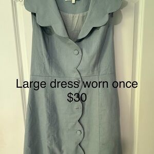 Elegant Blue Sleeveless Dress